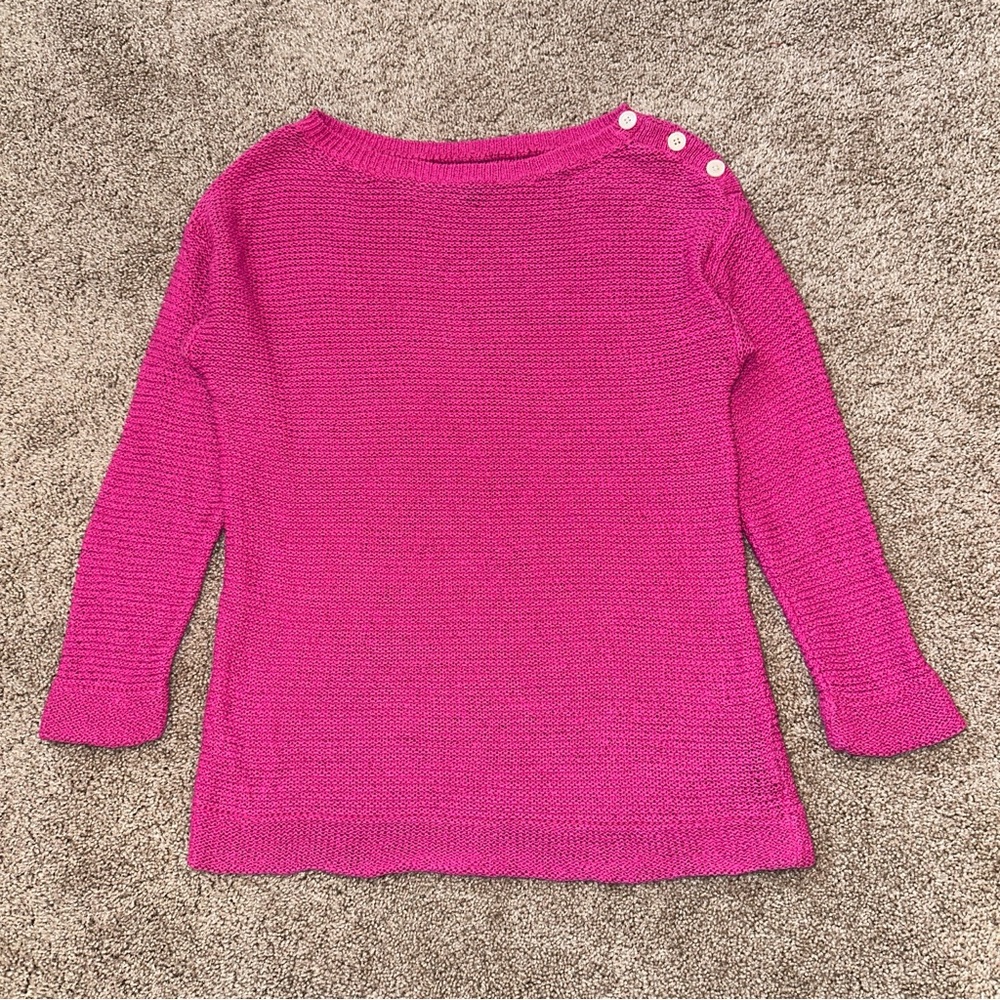 Chaps Pink Sweater Size Medium Cotton Blend